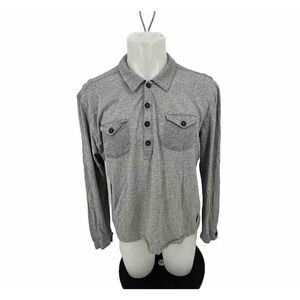 Ted Baker Men Size 6 2XL Polo Henley Neck T-shirt Long Sleeve Casual Grey B4v